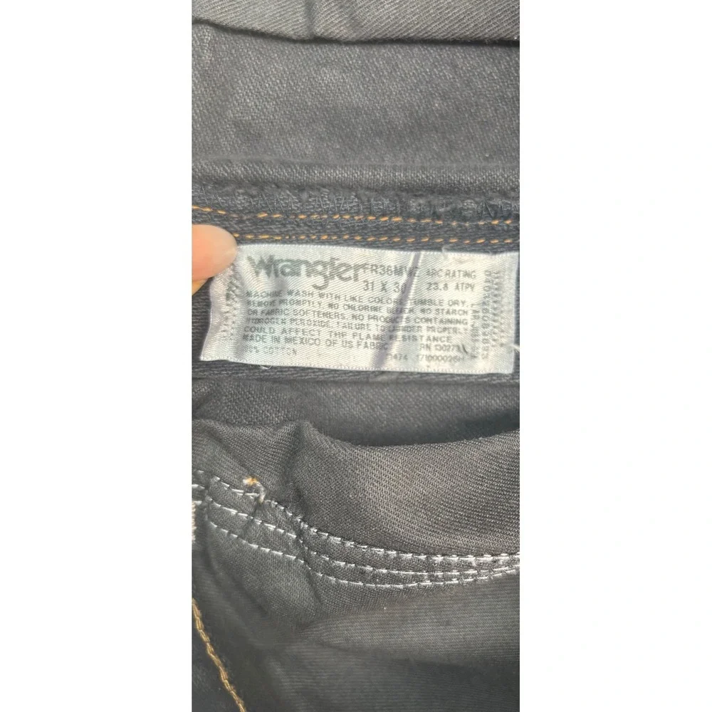 Wrangler FR Flame Resistant Slim Fit Denim Shorts Black Raw Hem 31 FR36MWB‎